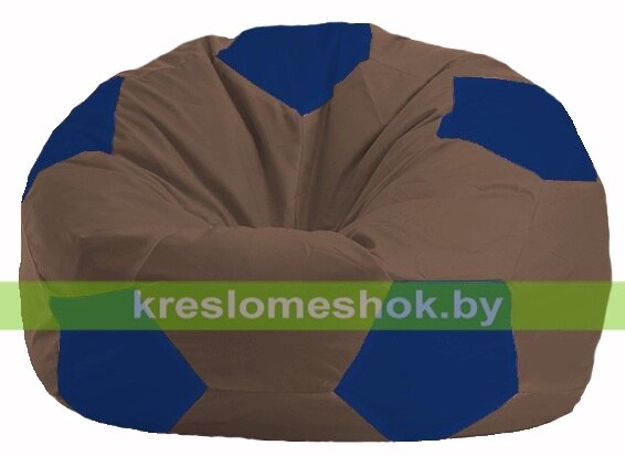 Кресло мешок Мяч М1.1-328 (основа коричневая, вставка синяя) от компании Интернет-магазин "Kreslomeshok" - фото 1