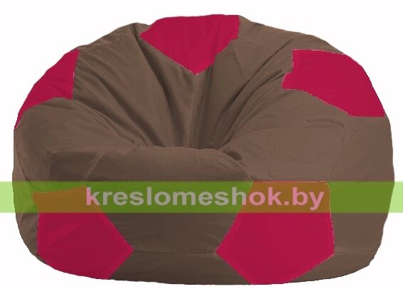 Кресло мешок Мяч М1.1-331 (основа коричневая, вставка фуксия) от компании Интернет-магазин "Kreslomeshok" - фото 1