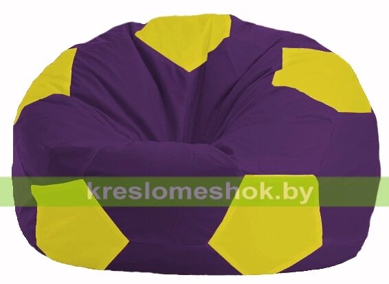 Кресло мешок Мяч М1.1-35 (основа фиолетовая, вставка жёлтая) от компании Интернет-магазин "Kreslomeshok" - фото 1