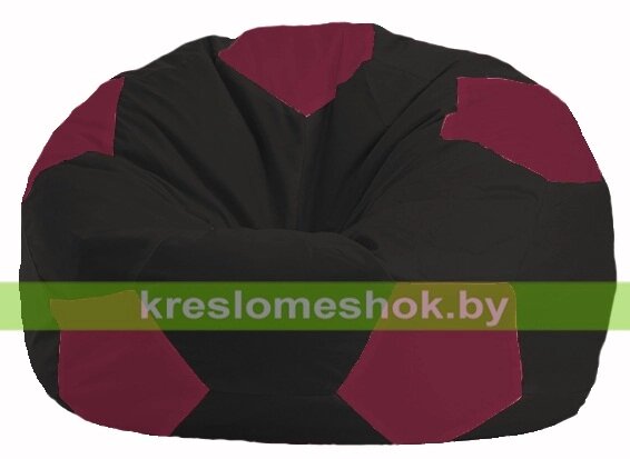 Кресло мешок Мяч М1.1-358 (основа чёрная, вставка бордовая) от компании Интернет-магазин "Kreslomeshok" - фото 1