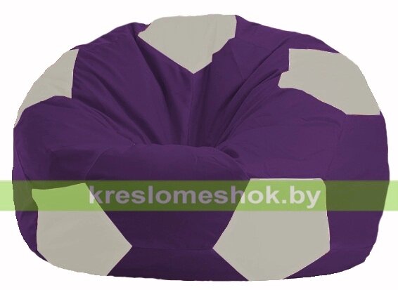 Кресло мешок Мяч М1.1-36 (основа фиолетовая, вставка белая) от компании Интернет-магазин "Kreslomeshok" - фото 1