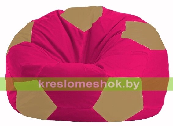 Кресло мешок Мяч М1.1-377 (основа фуксия, вставка бежевая тёмная) от компании Интернет-магазин "Kreslomeshok" - фото 1