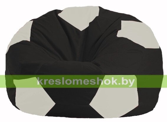 Кресло мешок Мяч М1.1-392 (основа чёрная, вставка белая) от компании Интернет-магазин "Kreslomeshok" - фото 1