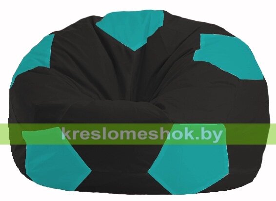 Кресло мешок Мяч М1.1-393 (основа чёрная, вставка бирюзовая) от компании Интернет-магазин "Kreslomeshok" - фото 1
