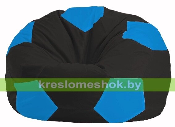 Кресло мешок Мяч М1.1-395 (основа чёрная, вставка голубая) от компании Интернет-магазин "Kreslomeshok" - фото 1