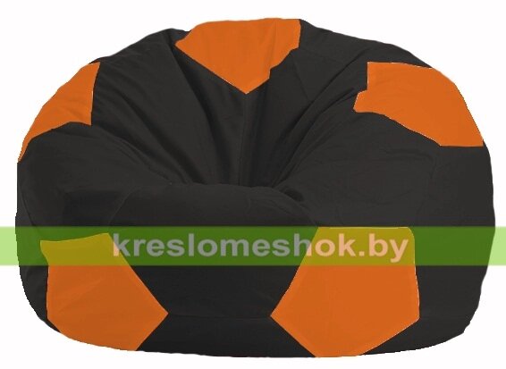 Кресло мешок Мяч М1.1-400 (основа чёрная, вставка оранжевая) от компании Интернет-магазин "Kreslomeshok" - фото 1