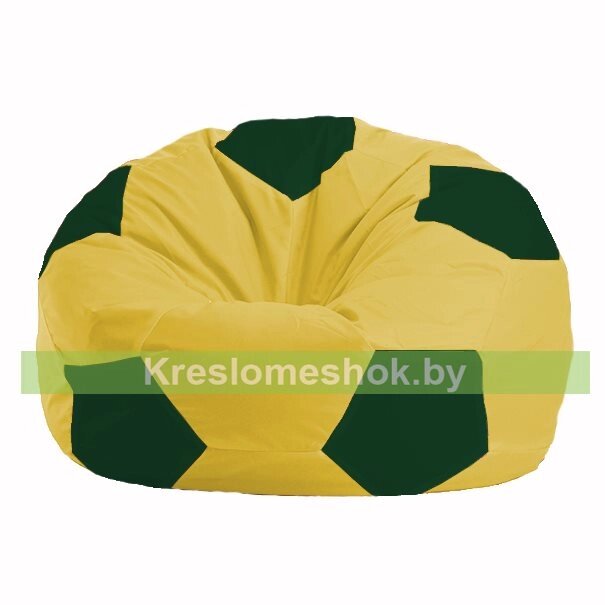 Кресло мешок Мяч М1.1-452 (основа жёлтая, вставка зелёная тёмная) от компании Интернет-магазин "Kreslomeshok" - фото 1