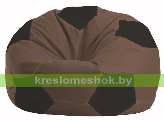Кресло мешок Мяч М1.1-454 (основа коричневая, вставка чёрная) от компании Интернет-магазин "Kreslomeshok" - фото 1
