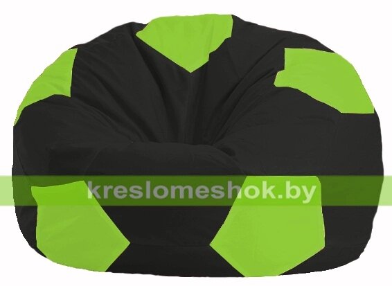 Кресло мешок Мяч М1.1-466 (основа чёрная, вставка салатовая) от компании Интернет-магазин "Kreslomeshok" - фото 1