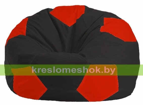 Кресло мешок Мяч М1.1-467 (основа чёрная, вставка красная) от компании Интернет-магазин "Kreslomeshok" - фото 1