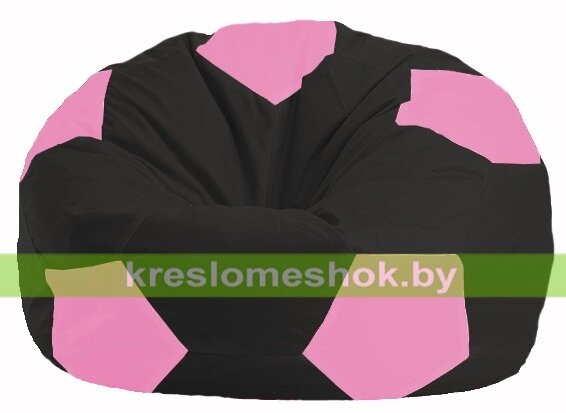 Кресло мешок Мяч М1.1-469 (основа чёрная, вставка розовая) от компании Интернет-магазин "Kreslomeshok" - фото 1