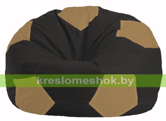 Кресло мешок Мяч М1.1-472 (основа чёрная, вставка бежевая тёмная) от компании Интернет-магазин "Kreslomeshok" - фото 1