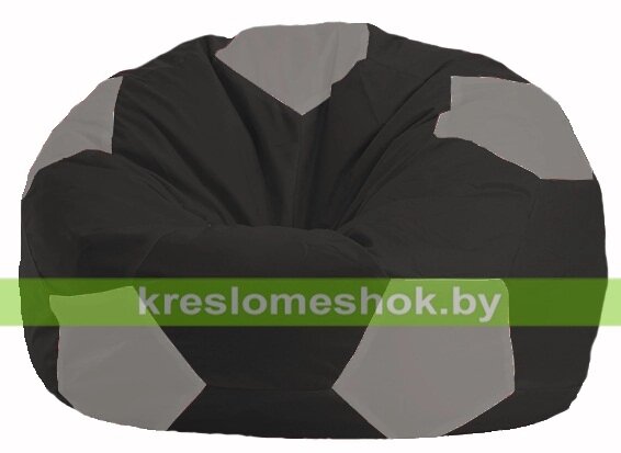 Кресло мешок Мяч М1.1-473 (основа чёрная, вставка серая) от компании Интернет-магазин "Kreslomeshok" - фото 1