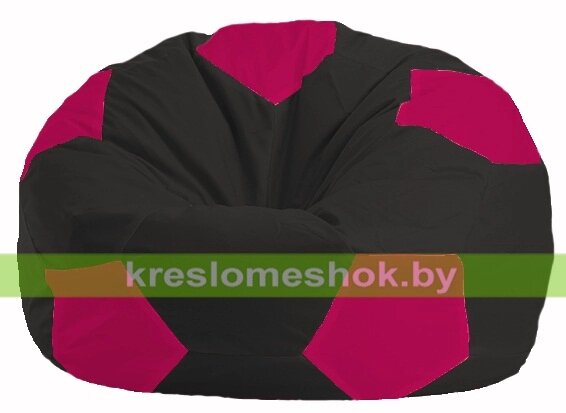 Кресло мешок Мяч М1.1-474 (основа чёрная, вставка фуксия) от компании Интернет-магазин "Kreslomeshok" - фото 1