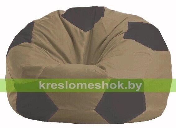 Кресло мешок Мяч М1.1-476 (основа бежевая тёмная, вставка серая тёмная) от компании Интернет-магазин "Kreslomeshok" - фото 1