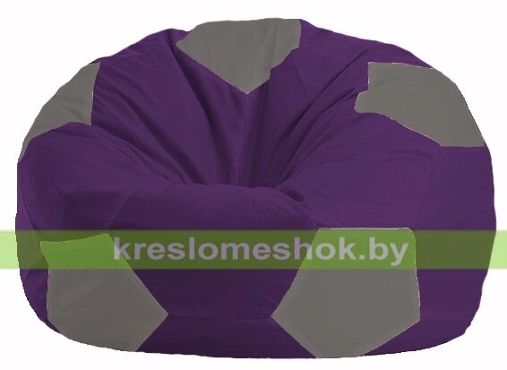 Кресло мешок Мяч М1.1-72 (основа фиолетовая, вставка серая) от компании Интернет-магазин "Kreslomeshok" - фото 1