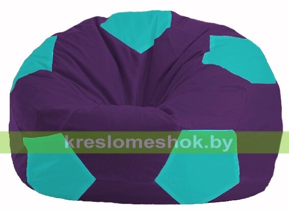 Кресло мешок Мяч М1.1-75 (основа фиолетовая, вставка бирюзовая) от компании Интернет-магазин "Kreslomeshok" - фото 1