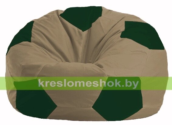 Кресло мешок Мяч М1.1-83 (основа бежевая тёмная, вставка зелёная тёмная) от компании Интернет-магазин "Kreslomeshok" - фото 1