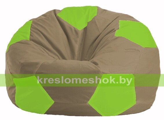 Кресло мешок Мяч М1.1-88 (основа бежевая тёмная, вставка салатовая) от компании Интернет-магазин "Kreslomeshok" - фото 1