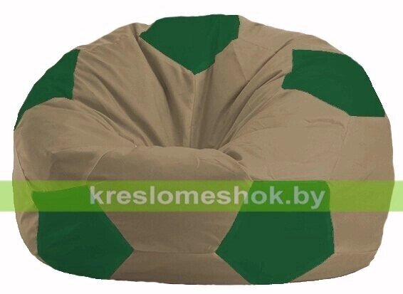 Кресло мешок Мяч М1.1-94 (основа бежевая тёмная, вставка зелёная) от компании Интернет-магазин "Kreslomeshok" - фото 1