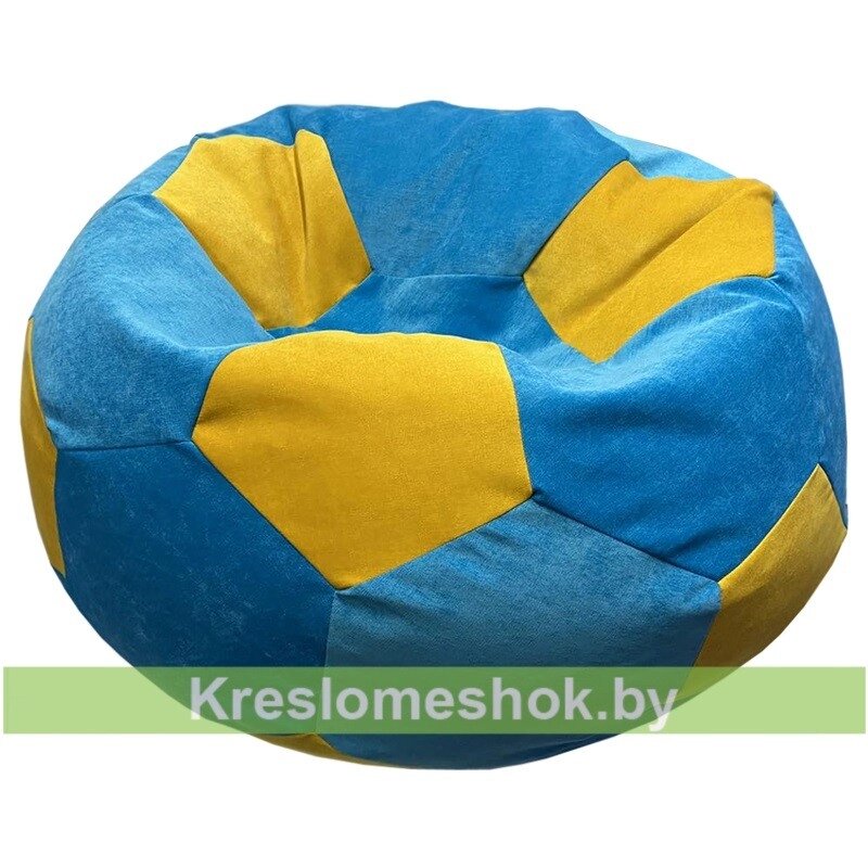 Кресло мешок Мяч М1.2-03 (голубой + жёлтый) от компании Интернет-магазин "Kreslomeshok" - фото 1