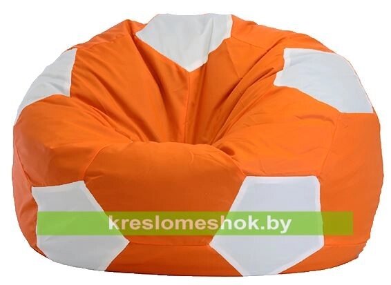 Кресло-мешок Мяч оранжево-белый от компании Интернет-магазин "Kreslomeshok" - фото 1