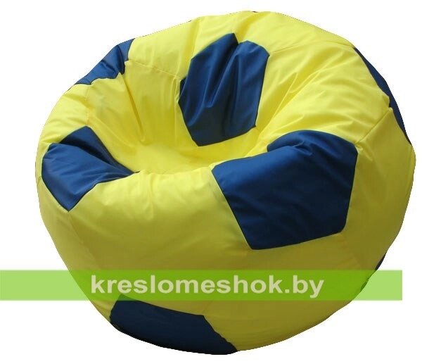 Кресло мешок Мяч (основа жёлтая, вставка синяя) от компании Интернет-магазин "Kreslomeshok" - фото 1