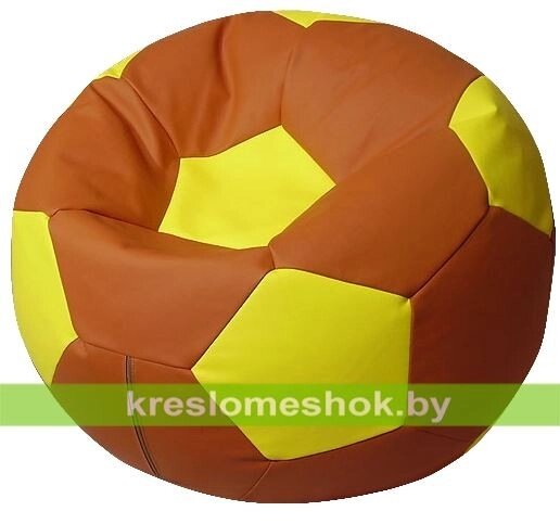 Кресло-мешок Мяч Стандарт М1.3-0608 коричнево-желтое от компании Интернет-магазин "Kreslomeshok" - фото 1