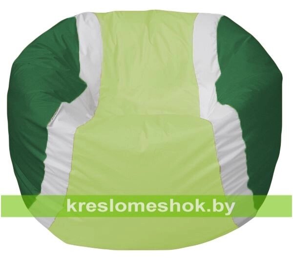 Кресло мешок Мяч теннисный М1.1-004 (основа зелёная, вставка салатовая и белая) от компании Интернет-магазин "Kreslomeshok" - фото 1