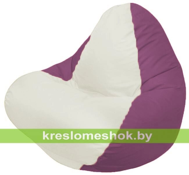 Кресло мешок RELAX Г4.1-002 (основа бордовая, вставка белая) от компании Интернет-магазин "Kreslomeshok" - фото 1