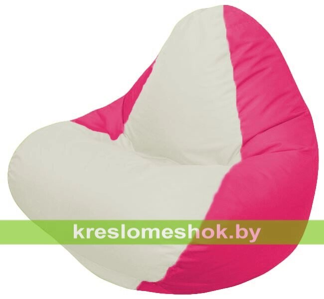 Кресло мешок RELAX Г4.1-009 (основа фуксия, вставка белая) от компании Интернет-магазин "Kreslomeshok" - фото 1
