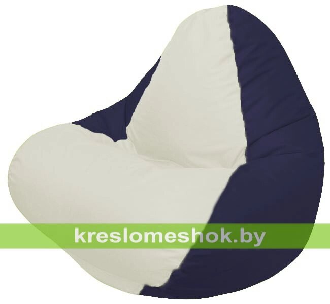 Кресло мешок RELAX Г4.1-010 (основа чёрная, вставка белая) от компании Интернет-магазин "Kreslomeshok" - фото 1