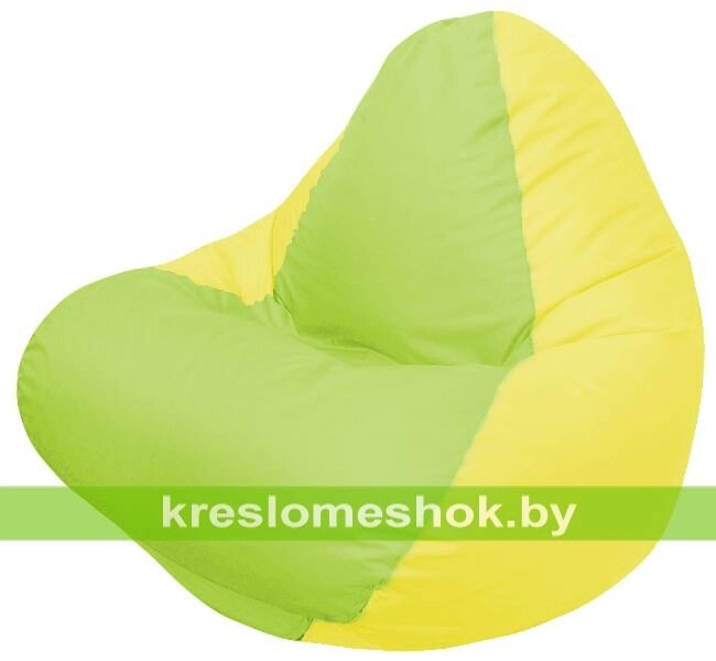 Кресло мешок RELAX Г4.1-011 (основа жёлтая, вставка салатовая) от компании Интернет-магазин "Kreslomeshok" - фото 1