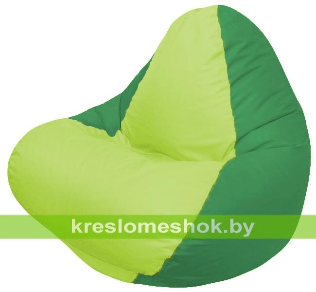 Кресло мешок RELAX Г4.1-012 (основа зелёная, вставка салатовая) от компании Интернет-магазин "Kreslomeshok" - фото 1