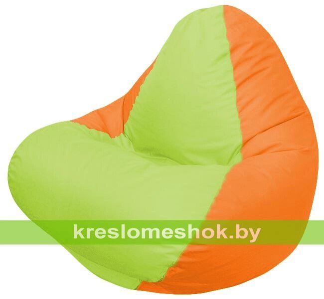 Кресло мешок RELAX Г4.1-013 (основа оранжевая, вставка салатовая) от компании Интернет-магазин "Kreslomeshok" - фото 1