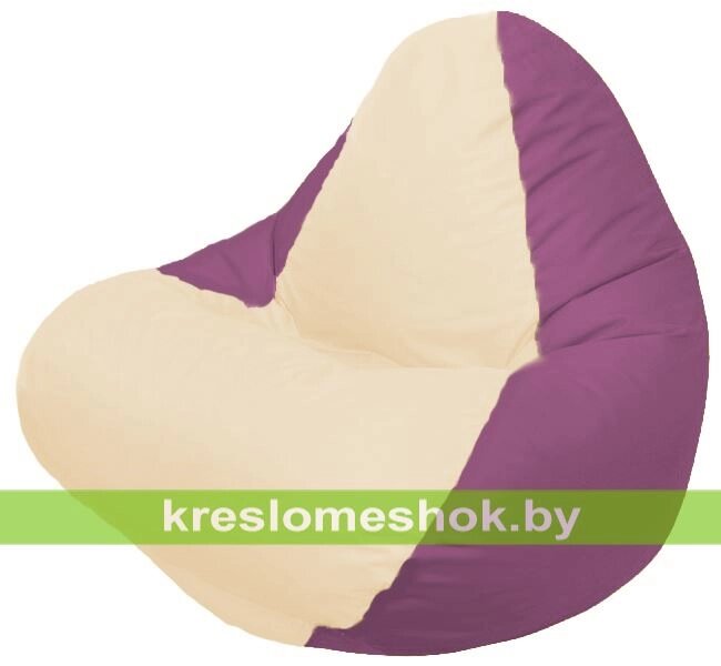 Кресло мешок RELAX Г4.1-015 (основа бордовая, вставка бежевая) от компании Интернет-магазин "Kreslomeshok" - фото 1