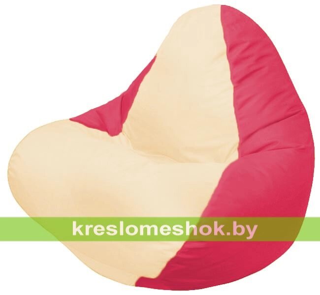 Кресло мешок RELAX  Г4.1-018 (основа красная, вставка бежевая) от компании Интернет-магазин "Kreslomeshok" - фото 1