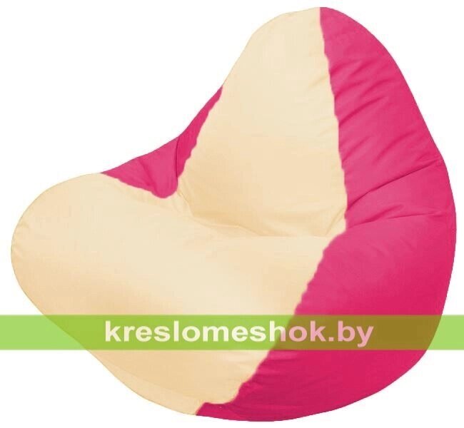 Кресло мешок RELAX Г4.1-026 (основа фуксия, вставка бежевая) от компании Интернет-магазин "Kreslomeshok" - фото 1