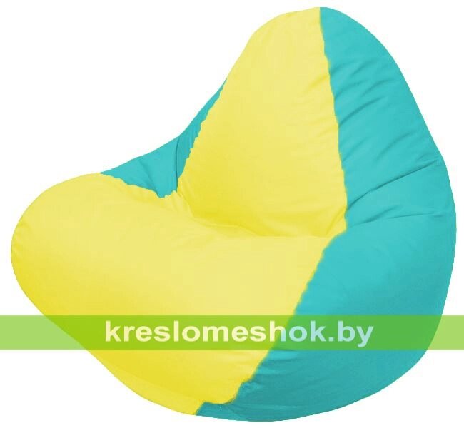 Кресло мешок RELAX Г4.1-027 (основа бирюзовая, вставка жёлтая) от компании Интернет-магазин "Kreslomeshok" - фото 1