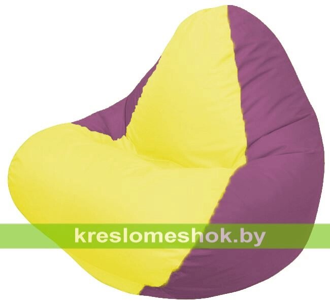 Кресло мешок RELAX Г4.1-028 (основа бордовая, вставка жёлтая) от компании Интернет-магазин "Kreslomeshok" - фото 1