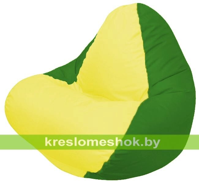 Кресло мешок RELAX Г4.1-030 (основа зелёная, вставка жёлтая) от компании Интернет-магазин "Kreslomeshok" - фото 1