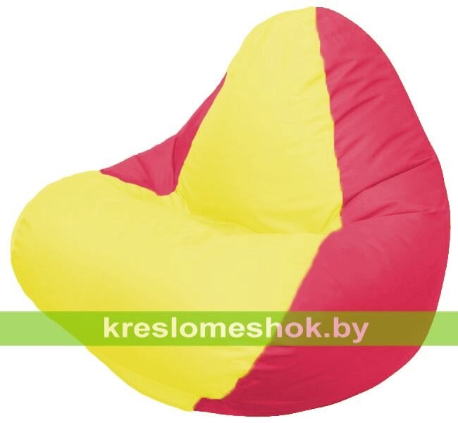 Кресло мешок RELAX Г4.1-032 (основа красная, вставка жёлтая) от компании Интернет-магазин "Kreslomeshok" - фото 1