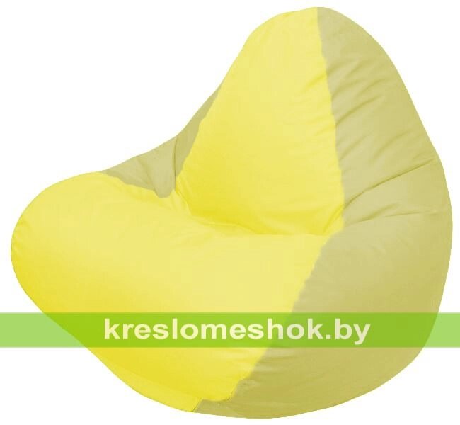 Кресло мешок RELAX Г4.1-033 (основа оливковая, вставка жёлтая) от компании Интернет-магазин "Kreslomeshok" - фото 1