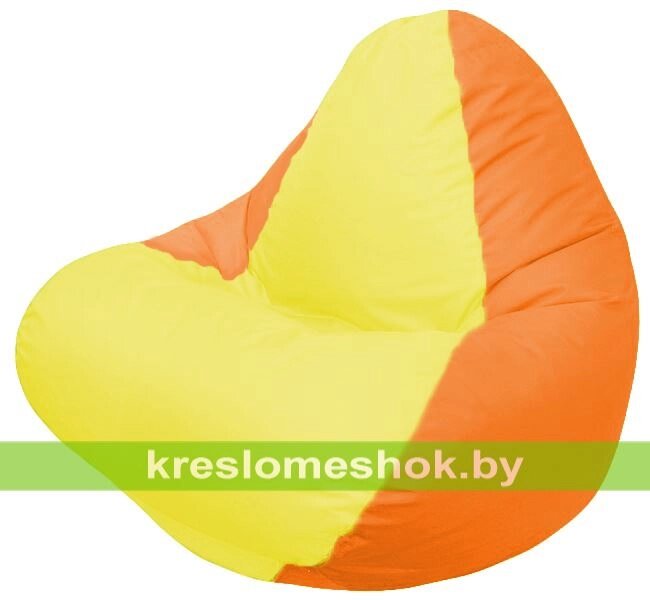 Кресло мешок RELAX Г4.1-034 (основа оранжевая, вставка жёлтая) от компании Интернет-магазин "Kreslomeshok" - фото 1