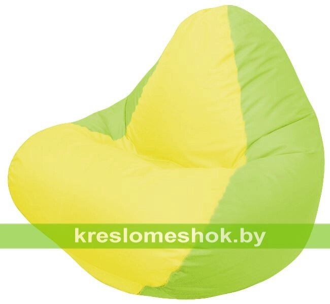 Кресло мешок RELAX Г4.1-036 (основа салатовая, вставка жёлтая) от компании Интернет-магазин "Kreslomeshok" - фото 1