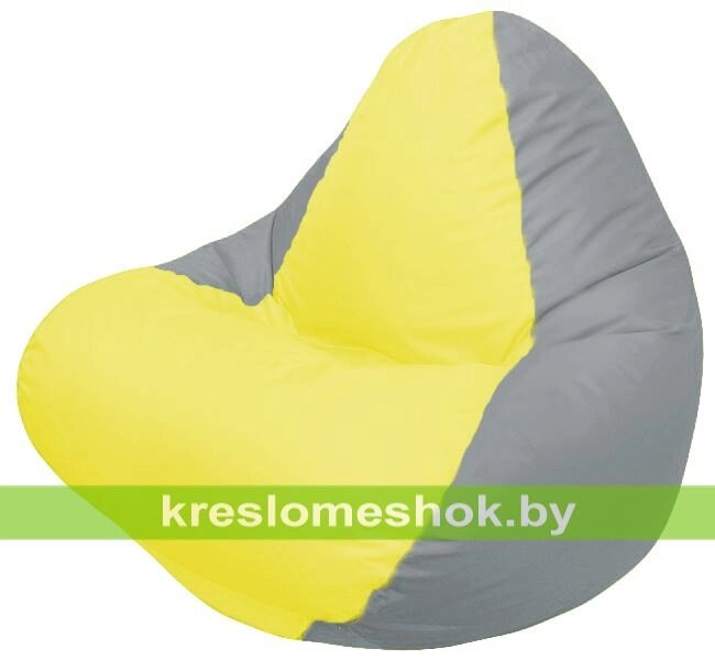 Кресло мешок RELAX Г4.1-037 (основа серая, вставка жёлтая) от компании Интернет-магазин "Kreslomeshok" - фото 1