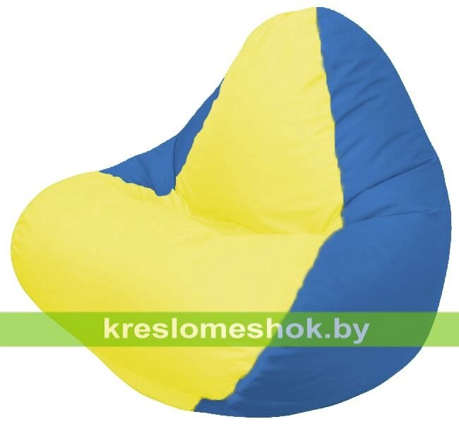 Кресло мешок RELAX Г4.1-038 (основа синяя тёмная, вставка жёлтая) от компании Интернет-магазин "Kreslomeshok" - фото 1