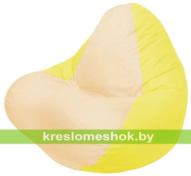 Кресло мешок RELAX Г4.1-04 (основа бежевая, вставка жёлтая) от компании Интернет-магазин "Kreslomeshok" - фото 1