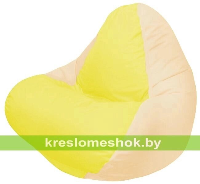 Кресло мешок RELAX Г4.1-040 (основа бежевая, вставка жёлтая) от компании Интернет-магазин "Kreslomeshok" - фото 1