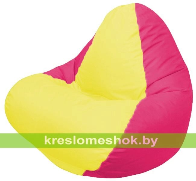 Кресло мешок RELAX Г4.1-042 (основа фуксия, вставка жёлтая) от компании Интернет-магазин "Kreslomeshok" - фото 1